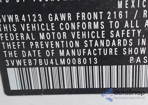 2020 Volkswagen Jetta 1.4T Sel из США, поврежденный, VIN 3VWEB7BU4LM008013